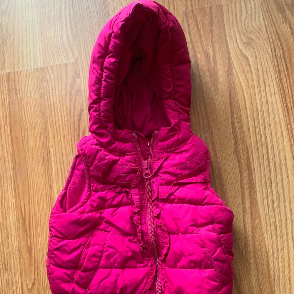 Old navy pink hooded puffy vest